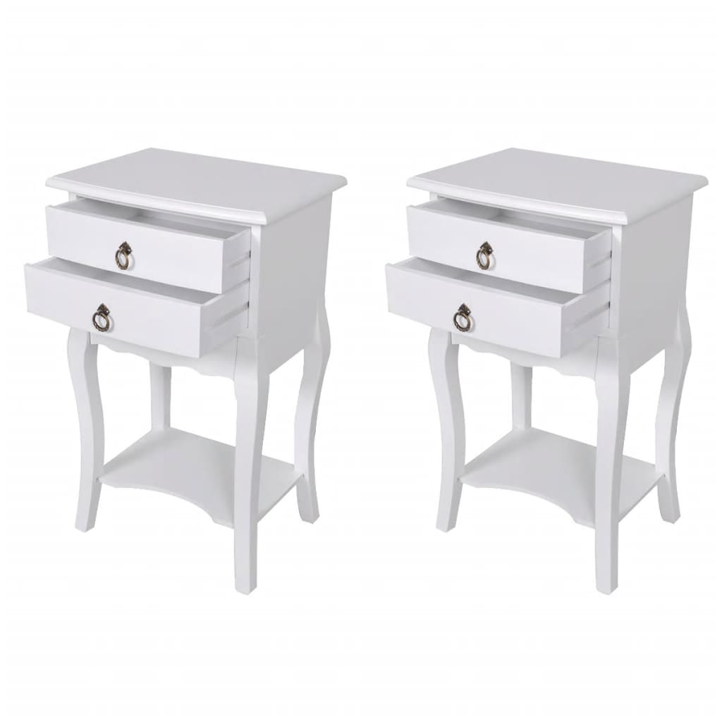 Nightstands with Drawers 2 pcs White
