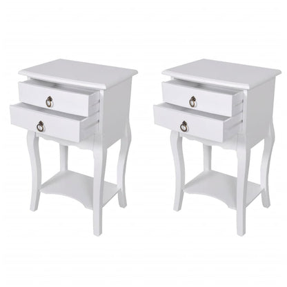 Nightstands with Drawers 2 pcs White