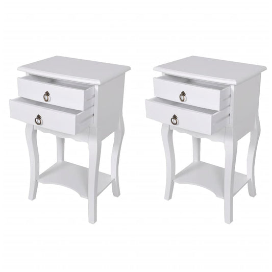 Nightstands with Drawers 2 pcs White