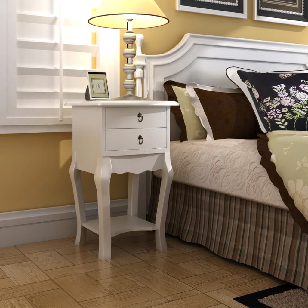 Nightstands with Drawers 2 pcs White