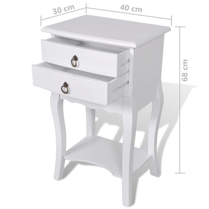 Nightstands with Drawers 2 pcs White
