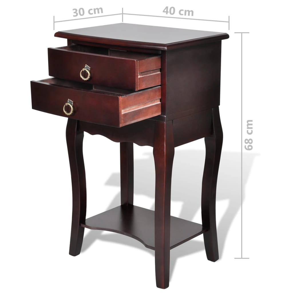 Nightstands with Drawers 2 pcs Brown