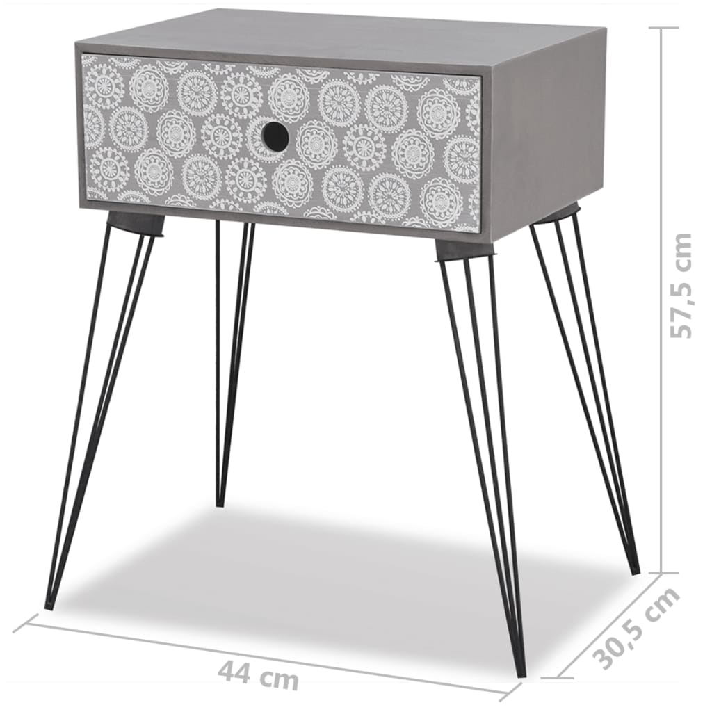 Nightstands with Drawer 2 pcs Grey
