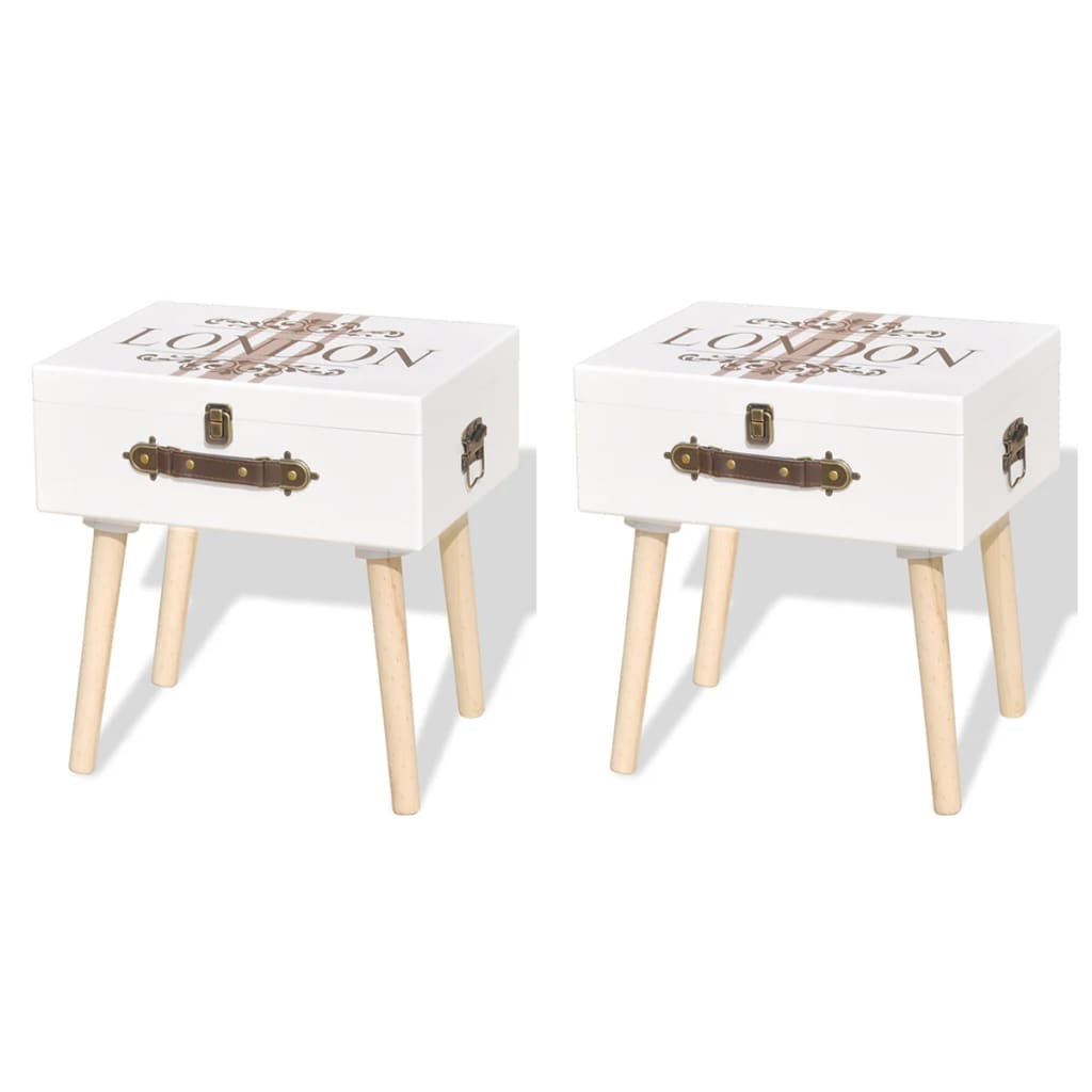 Bedside Cabinets 2 Pcs 40X30X41,5 Cm White