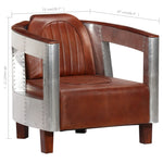 Aviator Armchair Brown Real Leather