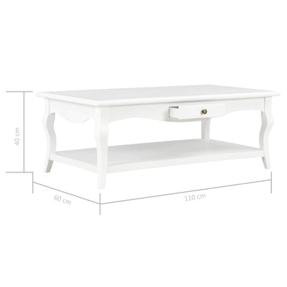 Coffee Table White 110x60x40 cm MDF