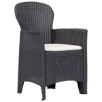 3 Piece Bistro Set Plastic Brown Rattan Look