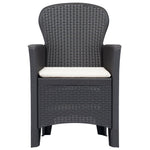 3 Piece Bistro Set Plastic Brown Rattan Look