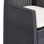 3 Piece Bistro Set Plastic Brown Rattan Look
