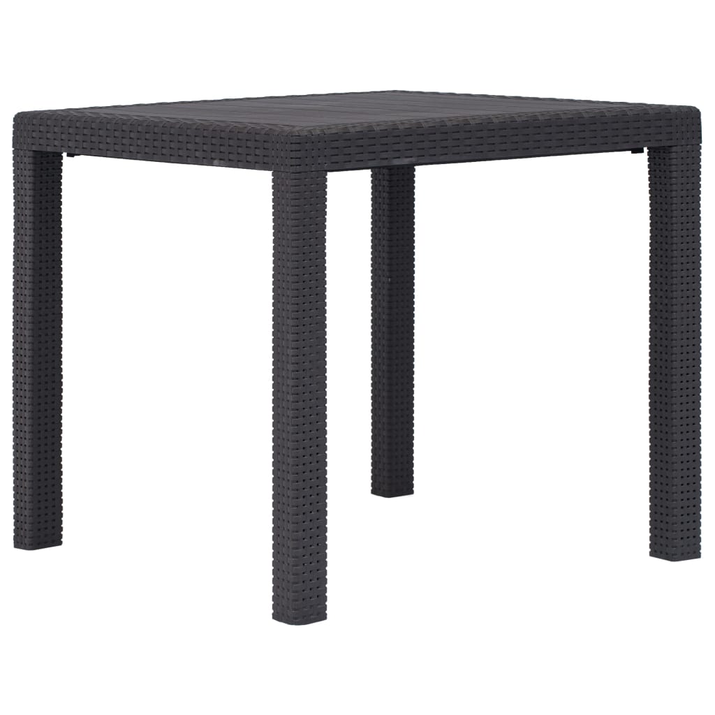 3 Piece Bistro Set Plastic Brown Rattan Look