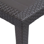 3 Piece Bistro Set Plastic Brown Rattan Look