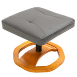 Swivel TV Armchair with Foot Stool Grey Leather
