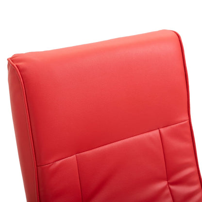 Swivel TV Armchair Red Faux Leather