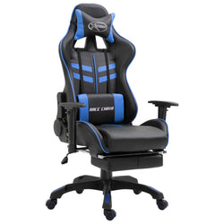 Gaming Chair with Footrest Blue