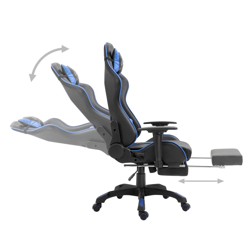 Gaming Chair with Footrest Blue