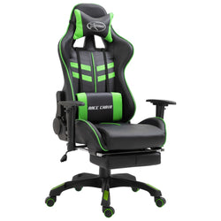 Gaming Chair with Footrest Green