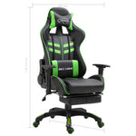 Gaming Chair with Footrest Green