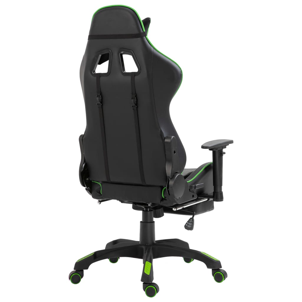 Gaming Chair with Footrest Green