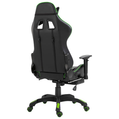 Gaming Chair with Footrest Green