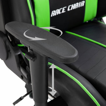 Gaming Chair with Footrest Green