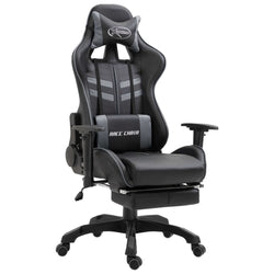 Gaming Chair with Footrest Grey