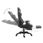 Gaming Chair with Footrest Grey