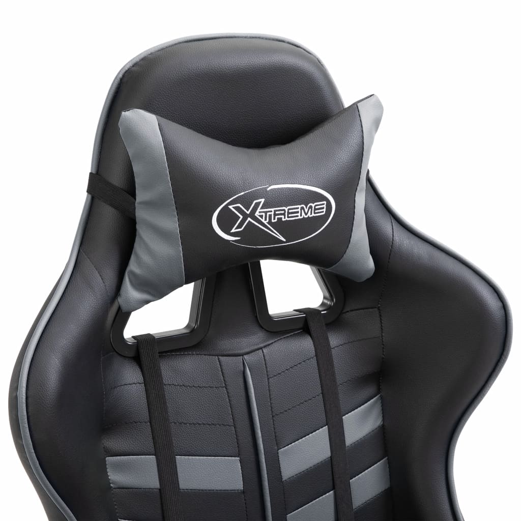 Gaming Chair with Footrest Grey