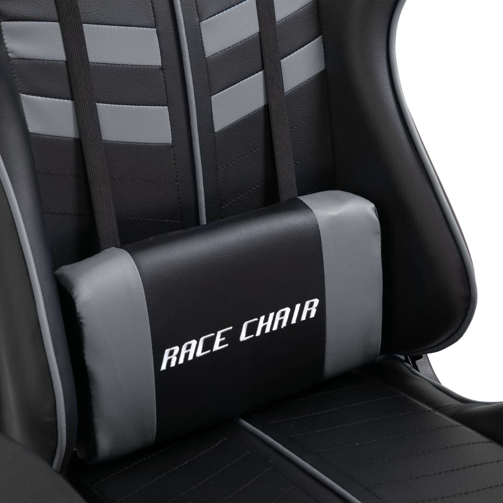 Gaming Chair with Footrest Grey