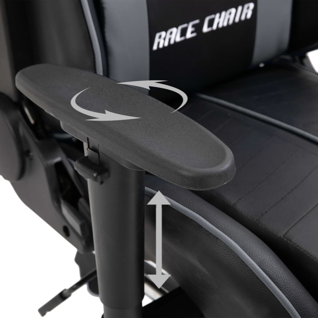 Gaming Chair with Footrest Grey