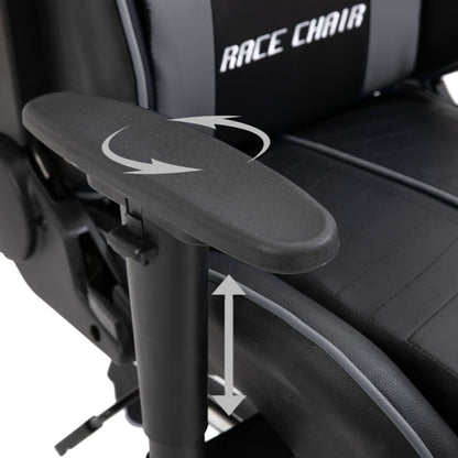 Gaming Chair with Footrest Grey