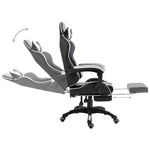 Leather Gaming Chair with Footrest White