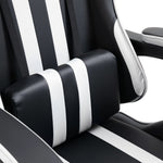 Leather Gaming Chair with Footrest White