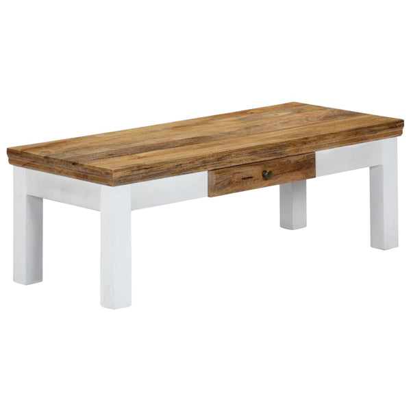  Coffee Table Solid Mango Wood White