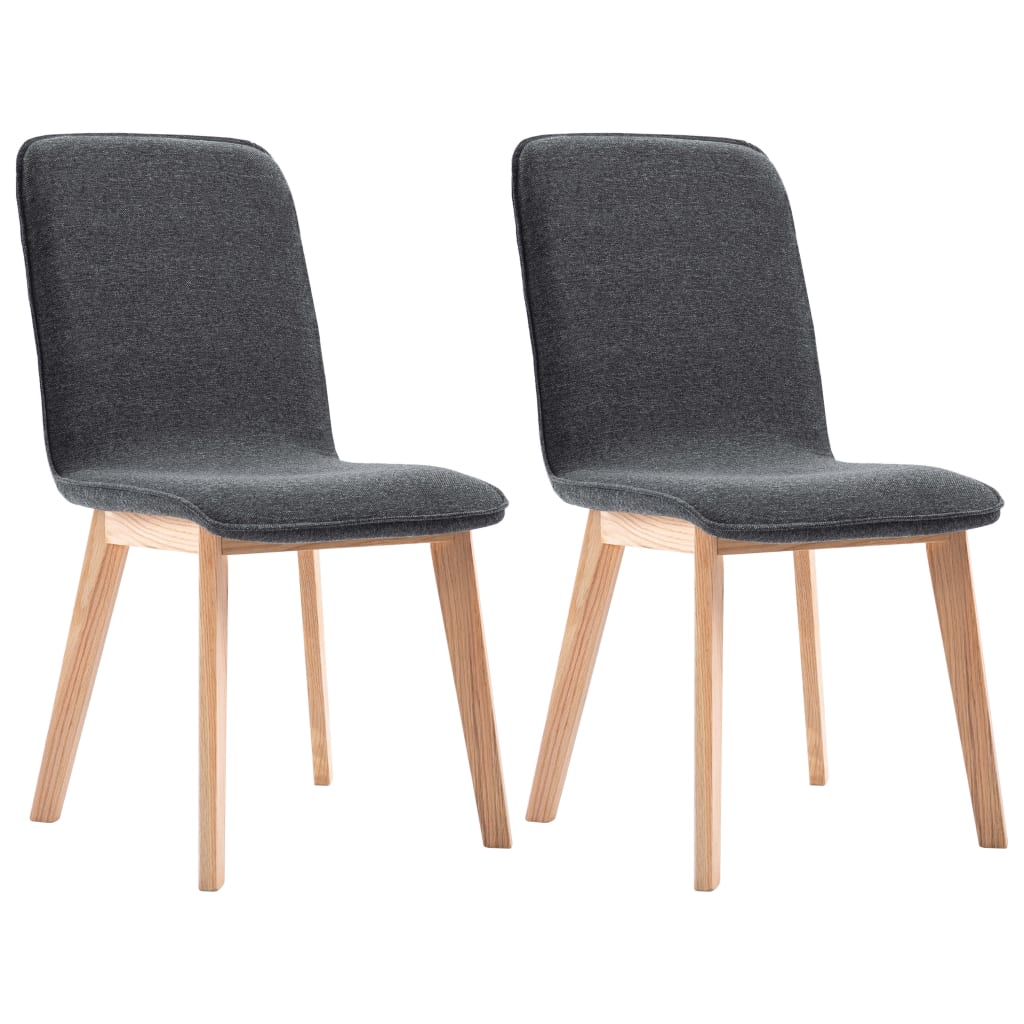 Dining Chairs 2 pcs Grey Fabric
