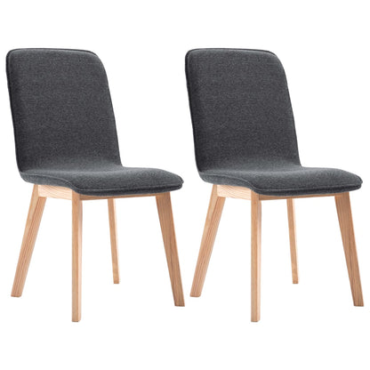 Dining Chairs 2 pcs Grey Fabric