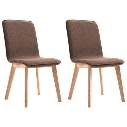 Dining Chairs 2 pcs Brown Fabric
