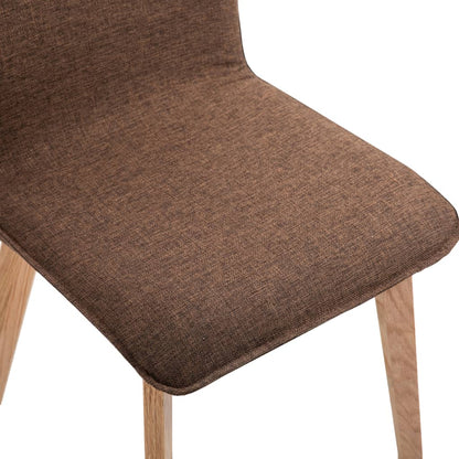 Dining Chairs 2 pcs Brown Fabric