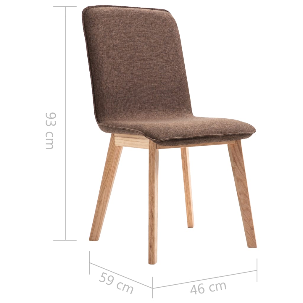 Dining Chairs 2 pcs Brown Fabric