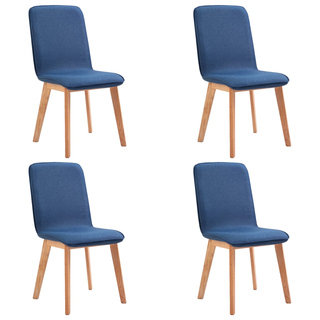 Dining Chairs 4 pcs Blue Fabric