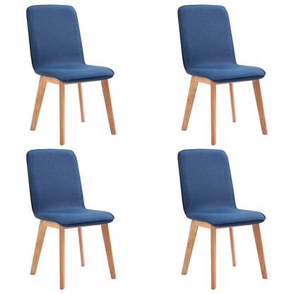 Dining Chairs 4 pcs Blue Fabric