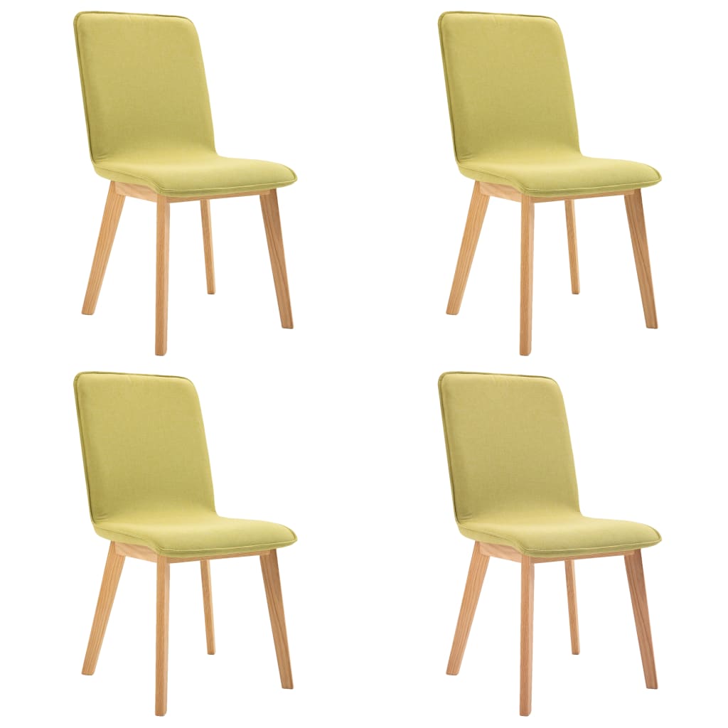 Dining Chairs 4 pcs Green Fabric