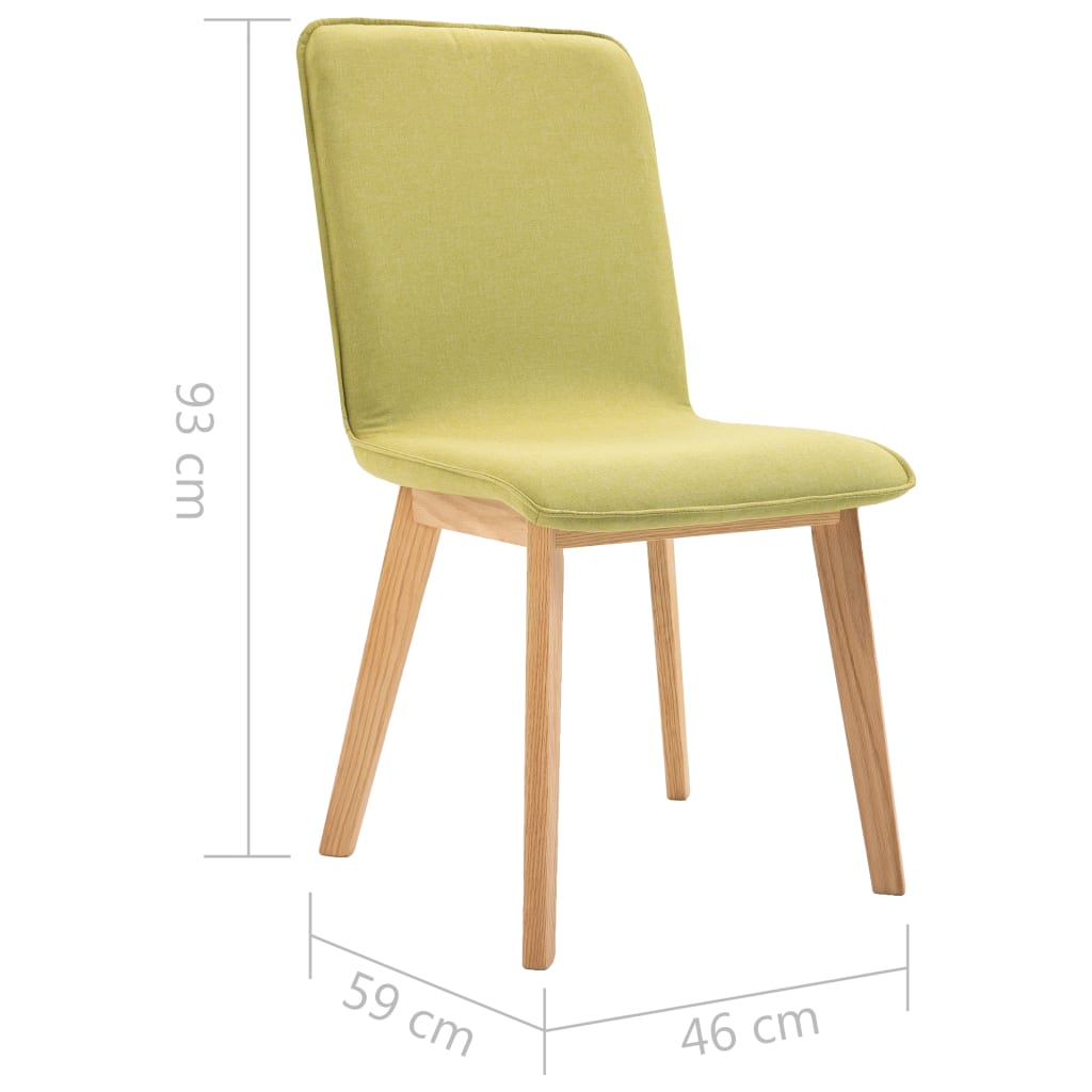Dining Chairs 4 pcs Green Fabric