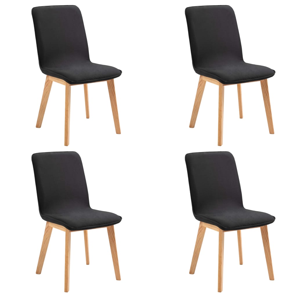 Dining Chairs 4 pcs Black Fabric