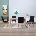 Dining Chairs 4 pcs Black Fabric