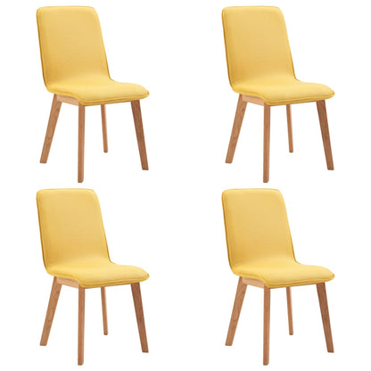 Dining Chairs 4 pcs Yellow Fabric
