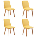 Dining Chairs 4 pcs Yellow Fabric