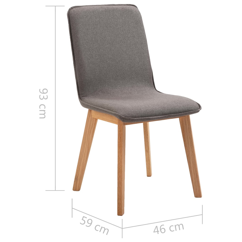 Dining Chairs 2 pcs Taupe Fabric