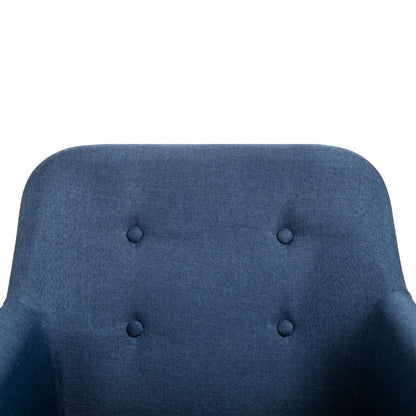 Dining Chairs 2 pcs Blue Fabric and Solid Oak Wood