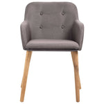 Dining Chairs 2 pcs Taupe Fabric and Solid Oak Wood