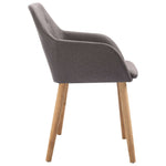 Dining Chairs 2 pcs Taupe Fabric and Solid Oak Wood